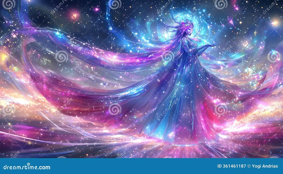威尼斯人星空女神幻想插画